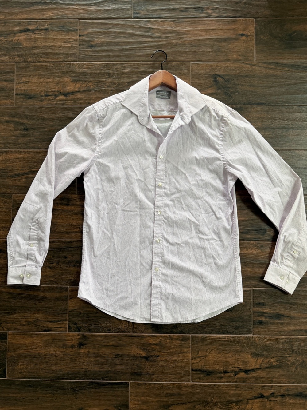 Michael Kors Men’s Light Lavender blue Dress Shirt button down slim stretch L 16